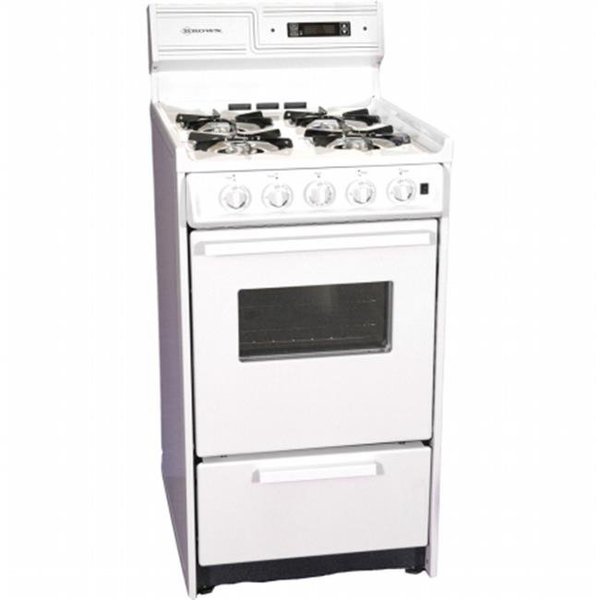 Brown Brown WNM130-7KW 20 in. Electric Ignition Gas Range - White WNM130-7KW
